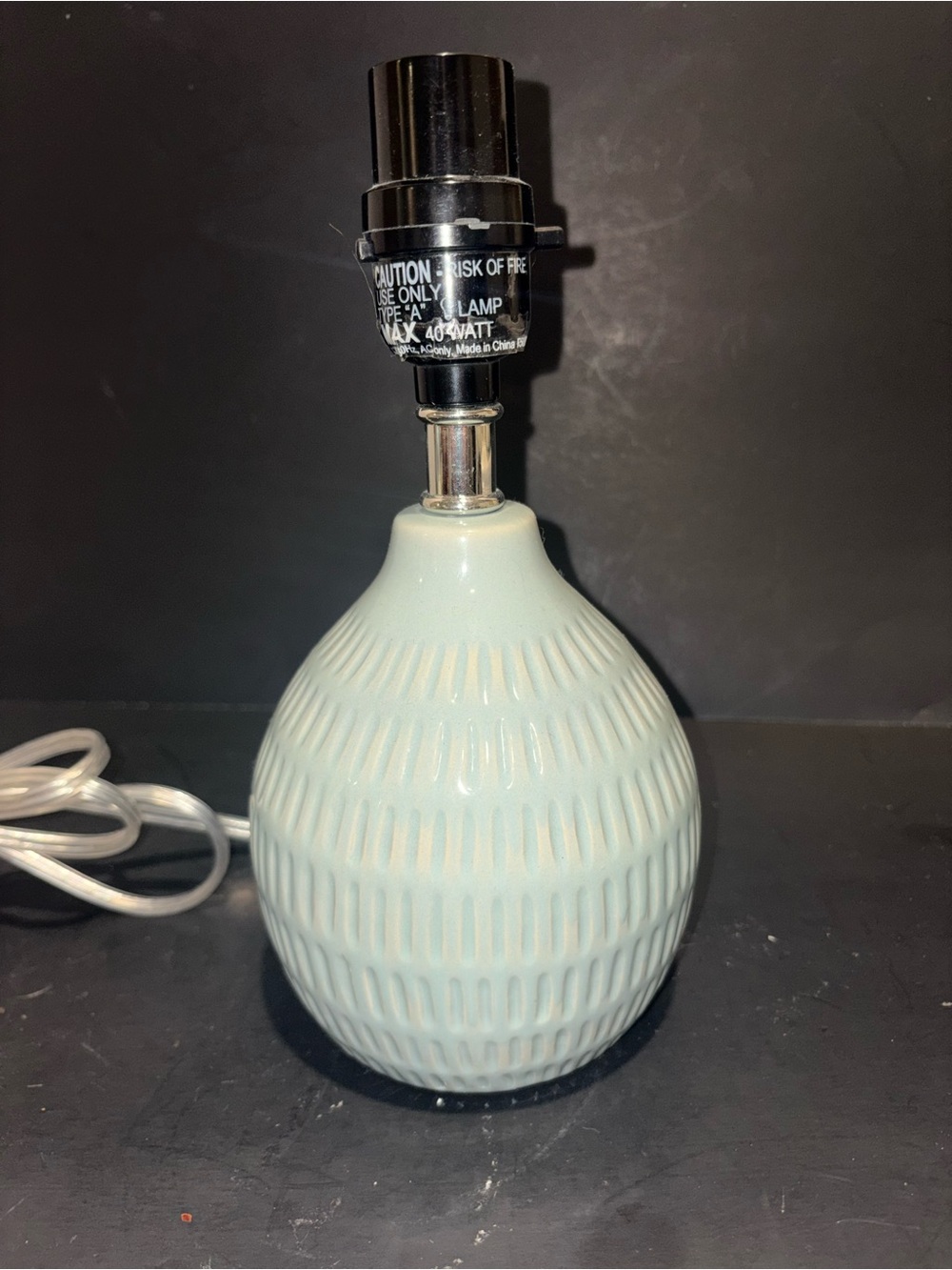 Textured Ceramic Table Lamp - Light Blue